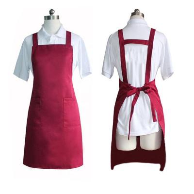 China Customized Double Kitchen Apron Set Advertising Gift Custom LOGO Beauty Apron In Stock for sale