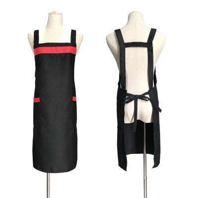 China Strap Contrast Kitchen Apron Set with Elastic Band Customized Advertising Waterproof Apron for Men Woman à venda