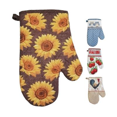 Cina Cotton Country Oven Mitt Glove European and American Kitchen Baking Insulation Oven Mitts in vendita