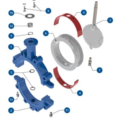 China Rubber Ptfe Seat Butterfly Valve , Centerlined Butterfly Valve Seat Ptfe for sale