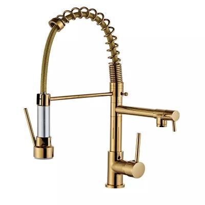 China Pull Out New 2022 Spray 360 Degree Rotating Stainless Steel Zinc Alloy Flexible Kitchen Mixer Tap Pull Out Kitchen Faucet for sale