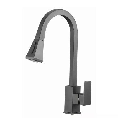 China Pull Out New Black Spray 2022 Stainless Steel Kitchen Faucet With Pull Down Sprayer Single Handle Kitchen Sink Faucets for sale