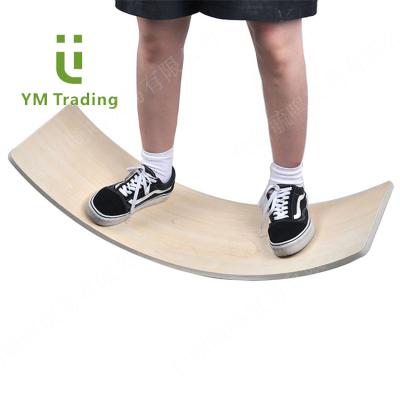 China YUMING Large Eco-Friendly Wooden Games Seesaw For Kids Exercises Curved Balance Plate Deluxe Plywood for sale