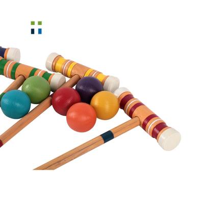 China YUMING Eco-Friendly Custom Croquet Set Manufacturer Wood Big Croquet Set For Outdoor Events for sale