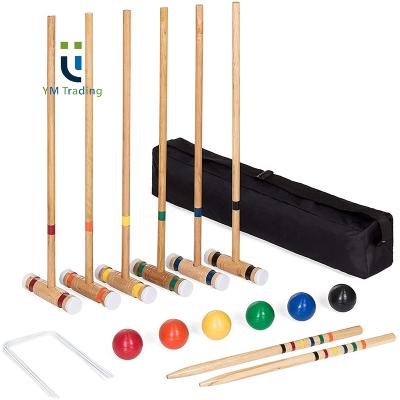 China Eco-friendly Outdoor Wooden Garden Croquet Set Outdoor Gateball Set Game Croquet for sale