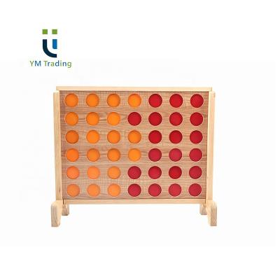 China Eco-Friendly Giant Wooden Connect 4 In A Row Garden Removable Kids Giant Connect Four Game With Color Pieces for sale