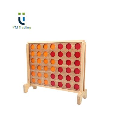 China YUMING Top Eco-friendly Plywood Four In A Row Portable Connect 4 Sport Educational Games for sale