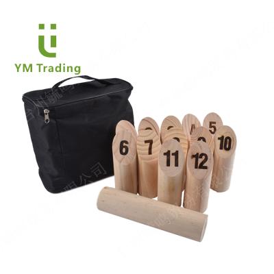 China Kubb Eco-Friendly Bevel Game Outdoor Sport YUMING Viking Bowling Black Bag Hot Stamping Numbers for sale