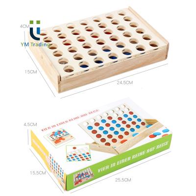 China Eco-friendly stock classic travel wooden board game available for adults, kids, boys and girls four in a row game for sale