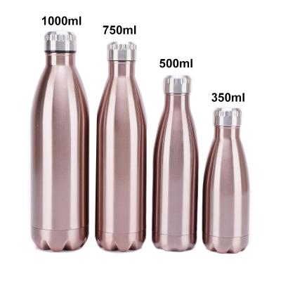 China 2021 Sustainable OEM Custom 12 Ounce 350 500 750 1000ml Tumbler White Rose Gold Matte Black Cola Sports Drink Stainless Steel Water Bottles for sale