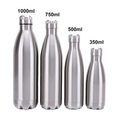 China 260ml 350ml 500ml 750ml 1000ml Double Wall Sustainable Custom Vacuum Logo Cola Shape Sports Drink Insulated Stainless Steel Water Bottles for sale