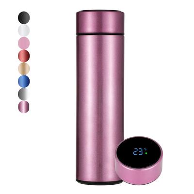 China Hot Selling Logo Customized Smart Touch Temperature Display 500ml Stainless Steel Viable Thermal Water Bottles With Drinking Reminder for sale