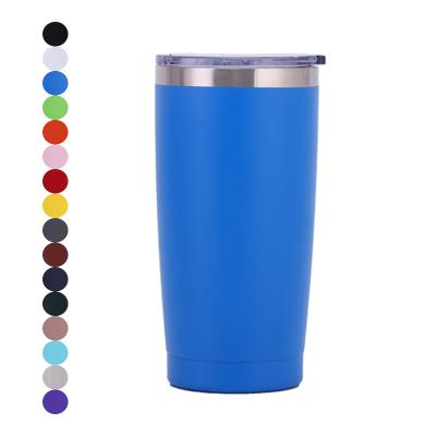 China Durable 20oz 20oz Powder Double Wall Coated Vacuum Insulated Travel Coffee Fashion Metal Stainless Steel Car Mug Cup Tumbler With Straw for sale