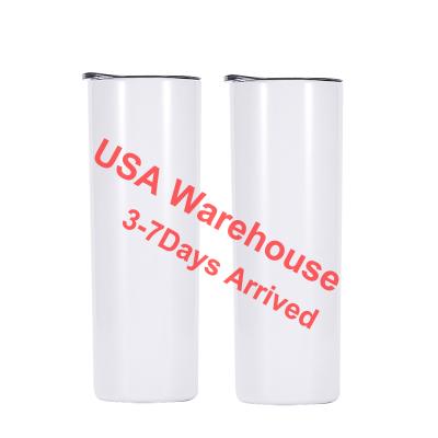 China Durable 20oz 20oz Double Wall Stainless Steel Vacuum Insulated Sublimation Black Blanks Skinny Tumbler Mugs With Straw for sale