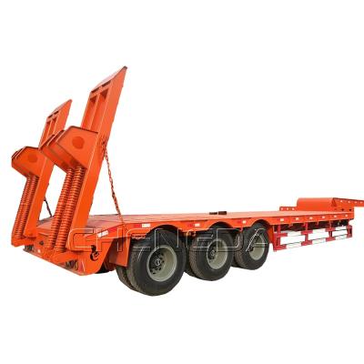 China Truck Trailer 3Axles 60Tons Chengda Group Low Bed Lowboy Semi Trailer for sale