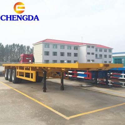 China Truck Trailer 3Axle 40 Feet Container Carrier Flatbed Semi Trailer for sale