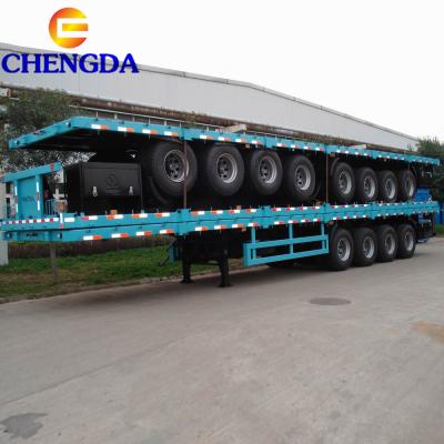 China Flatbed truck trailer Chengda 4 axle 80ton container trailer with container lock for Africa for sale