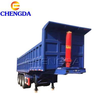 China Heavy Duty Hydraulic Tipping Truck Trailer Box Tipper Trailer 60ton Dump Trailer for sale