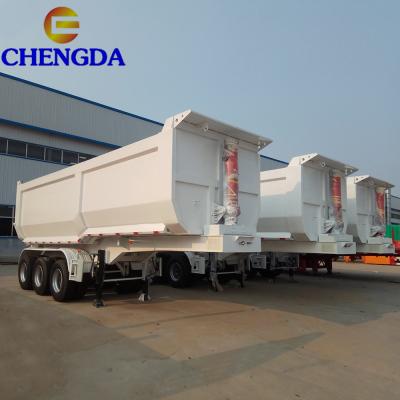 China Truck Trailer 3 Axles 60tons Sand Stone Gravel Tipper Dump Dumper Semi Trailer for sale