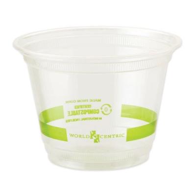 China Tazas de PLA biodegradables desechables con tapa para jugo de hielo y bebida fría en venta