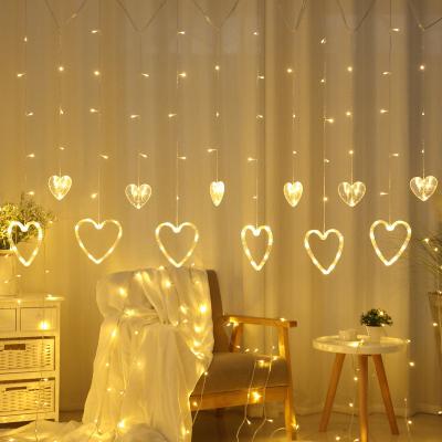 China Love Shape Led Wedding Fairy Christmas String Light For Outdoor Party Led Curtain String Light Decoration for sale