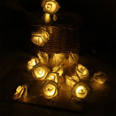 China Commercial Outdoor Rose Flower Custom Christmas Garden String Lights Fairy String Lights for sale