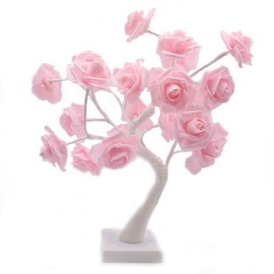 China Battery Operated Rose Lamp Flower Light Night Light Rose Tree Holiday Decoration Flower for Home Office Valentine Wedding Bedroom Decoration for sale