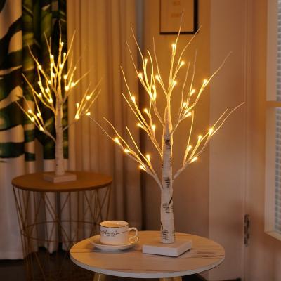 China Artificial Hand Painted Birch Tree LED Bonsai String Light 24 LED Warm White Battery Operated Indoor Use 24 Inches - Tall for sale