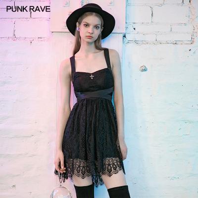 China Anti-Static Lack PunkLace Romantic Dress With OPQ-728LQF Lace Strap for sale