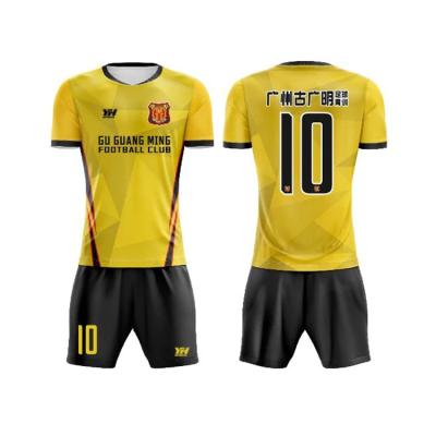 China Custom Healong Sportswear Factory Black White Football Uniforms Soccer Jersey Sets for sale