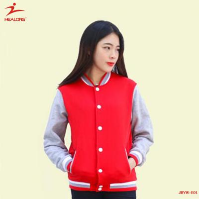 China Healong Baseball Jackets Manufacturer Custom Wholesale Women Breathable Baseball Jacket for sale