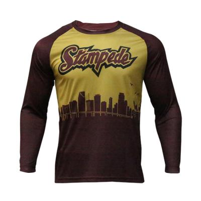 China Wholesale custom made sublimation anti-pilling printed t-shirt full sleeve sports clothing men long sleeve t-shirt for sale