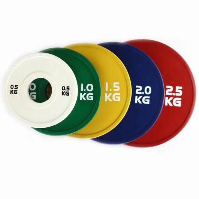 China Universal Competition Plate Color Barbell Discs 10kg 20kg Weight Bumper Plate for sale