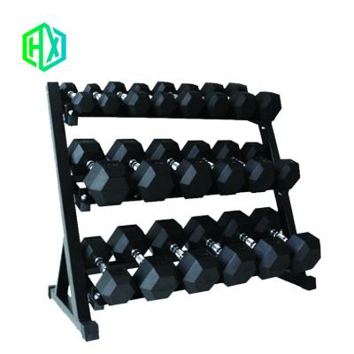 China Durable Standard Commercial Gym Full Dumbell Weight Dumbell Set With Stand Rack for sale