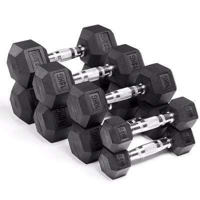 China Durable Cheap Dumbbells With Good Quality Training Fitness Strength Gym Gym Rubber Hex Dumbbells For Sale for sale