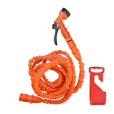 China New Adjustable Expandable Hose Garden Water Hose For Car Garden Hose Pipe With Spray Gun Orange Tall Top for sale