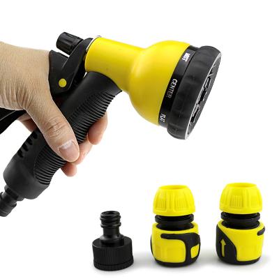 China High Quality Soft Adjustable Hose Nozzle 8 Handle Garden Water Gun Set for sale