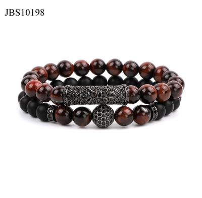 China PEARL New Fashion Luxury Gemstone Natural Stone Beads Elastic Bracelet Set For Men for sale