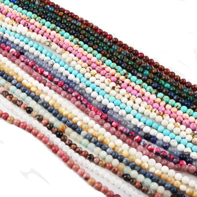 China Natural Stone Gemstone Shell Turquoise Round Loose Beads Beads Wholesale 4/6/8/10mm Stone For DIY Jewelry Making for sale