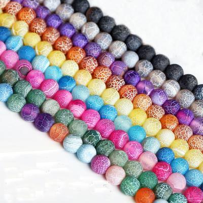 China High Quality Natural Gemstone Colored Weathered Agate Stone Around Beads Loose Stone For DIY Jewelry Making for sale