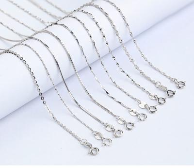 China Hot Sale High Quality CLASSIC S925 40cm 925 Sterling Silver Snake Box Chain 45cm Choker Necklace for sale