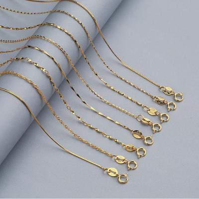 China Hot Selling High Quality CLASSIC S925 Necklace 40cm 18k Rose Gold Plating 925 Sterling Silver Snake Box Chain 45cm for sale