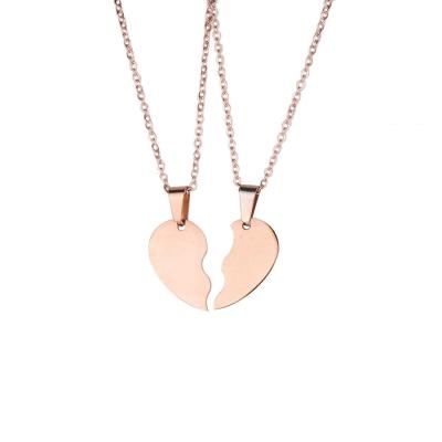 China CLASSIC Love Heart Pendant Necklace For Couples Stainless Steel Fashion Jewelry Gift Wholesale Titanium Chain for sale