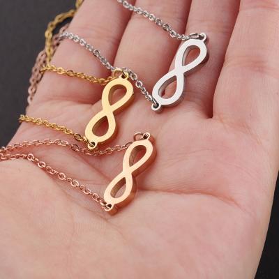 China Jewelry CLASSIC Infinity Fashion Pendant Necklace For Women Men Wholesale Titanium Stainless Steel Chain for sale