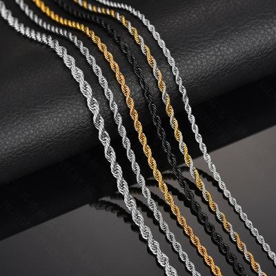 China Wholesale High Quality Hip Hop CLASSIC Necklace Twist Chains 316 Stainless Steel Mens Womens Link Chain Necklaces for sale