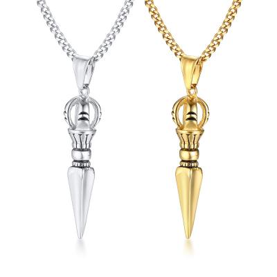 China CLASSIC Punk Drumstick Magic Arrow Pendant Jewelry For Men Stainless Steel Necklace Arrogance Wholesale Accessories for sale