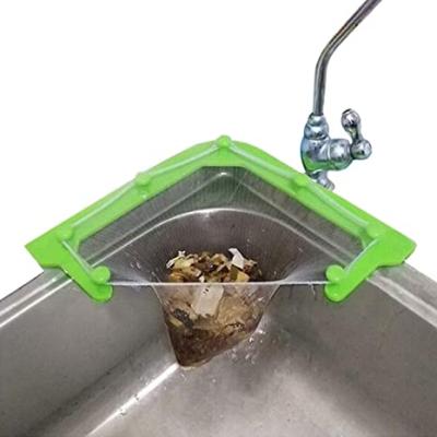 China Kitchen Sink S011 Corner Sink Filter Mesh Bag Strainer Net Basket Kitchen Sink Viable Suction Cups Rack Storage Sink for sale