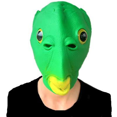 China Eco-Friendly Funny Adult Animal Green Fish Prop Party Cosplay Masquerade Mask Costume Halloween Christmas DS709 Full Head Latex Masks for sale