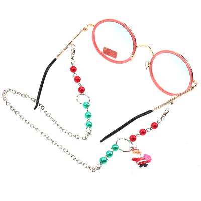 China AA500 Metal Christmas Glass Eye Accessory Glasses Chain Santa Claus Xmas Tree Eyeglasses Lanyard Kids Ear Guard Snowflake Sunglasses Necklace for sale