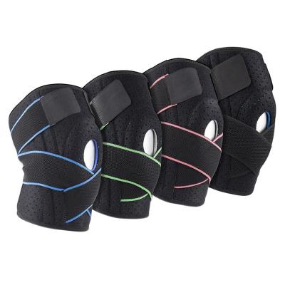 China Five-color Pressure Sports Silicone Bandage Silicone Basketball Mountaineering Spring Support Cold Running Breathable Knee Pads for sale